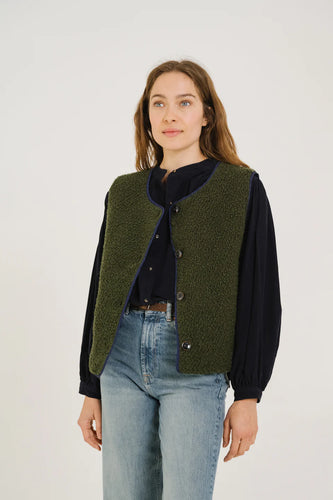 SacreCoeur Gilet Salyna en Laine Green