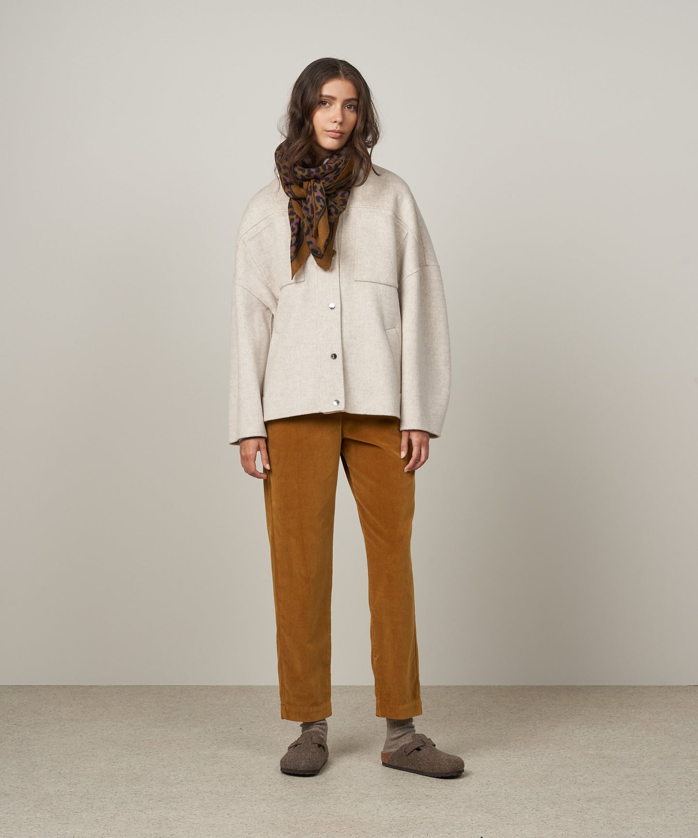 Hartford Echarpe leopard en Laine Tabac