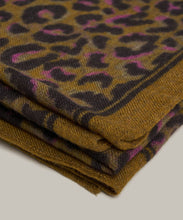 Charger l&#39;image dans la galerie, Hartford Echarpe leopard en Laine Tabac