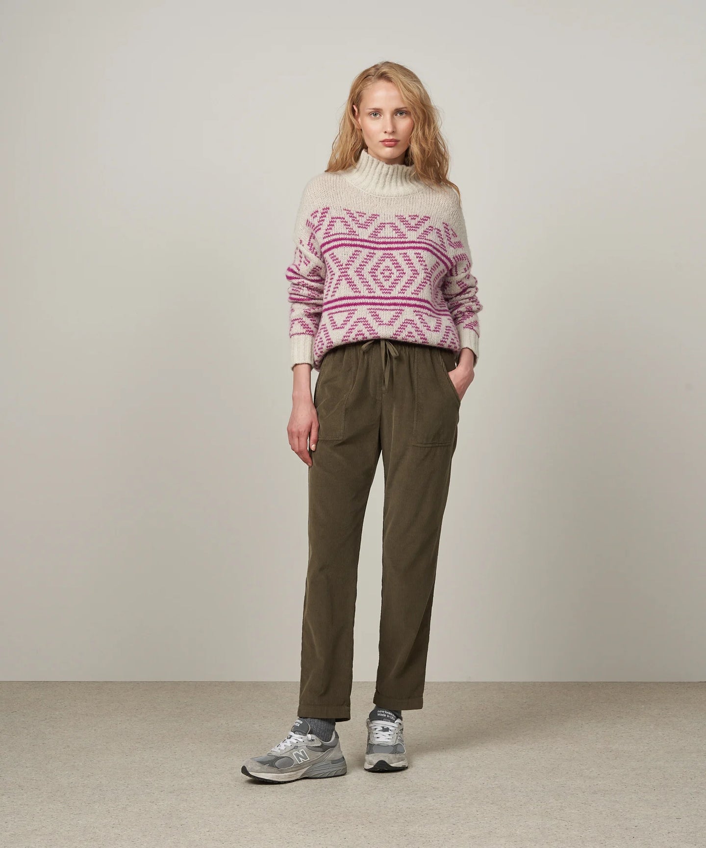 Hartford Pantalon Philemon en Velours Vert