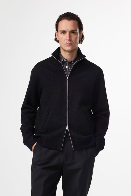 NN07 Veste Boiled Full Zip en Laine Black