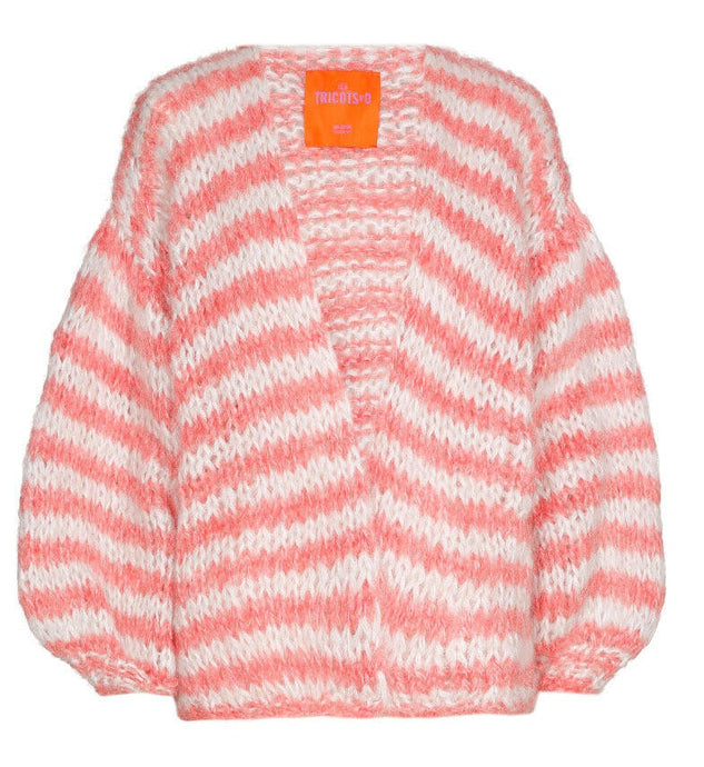 Les Tricots d'O Cardigan Mohair Light Grey Pink