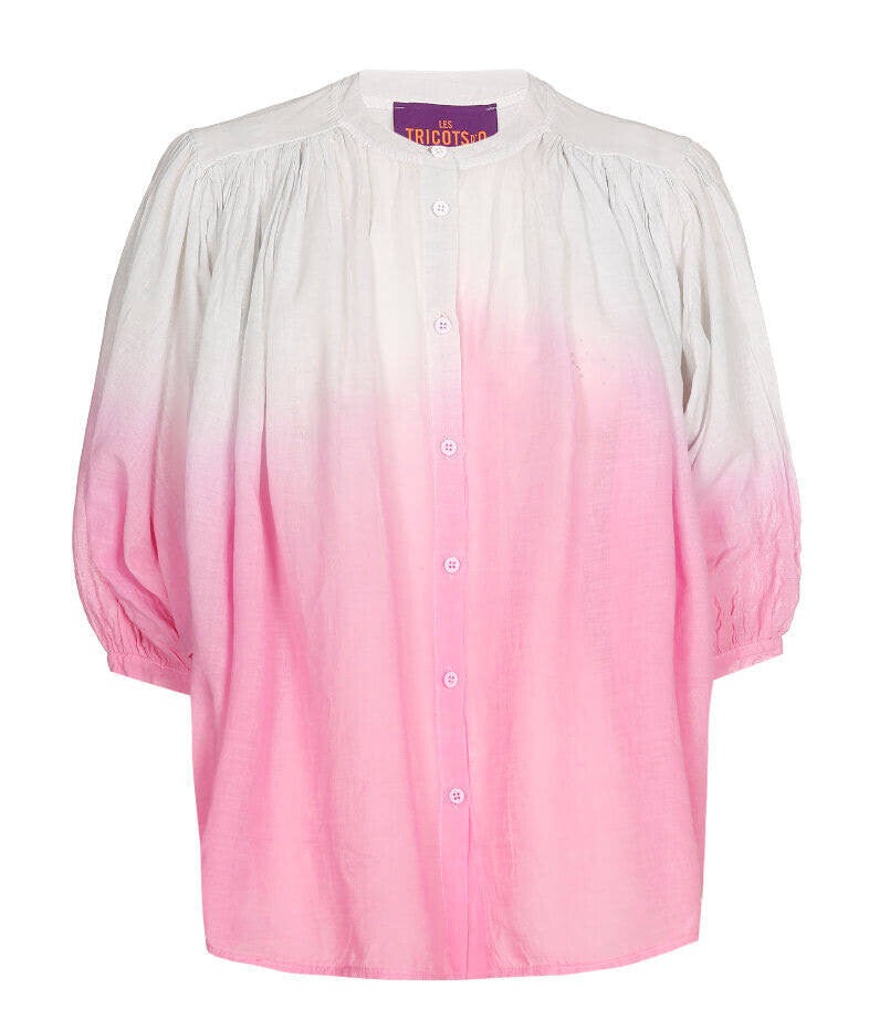 Les Tricots d'O Blouse en Coton Grey Pink