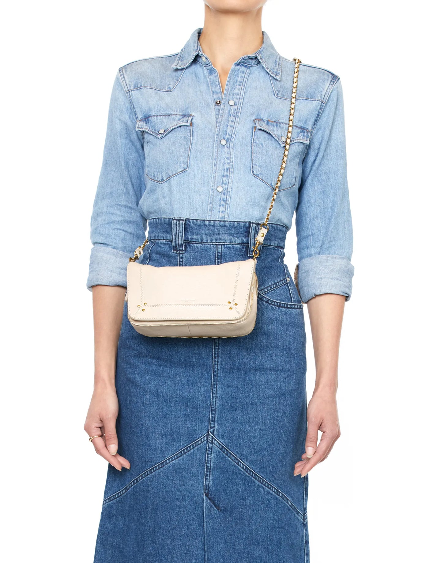 Jerome Dreyfuss Sac Bobi S Ecru grainé