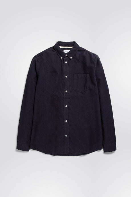 Norse Projects Chemise Anton Organic Flannel Shirt Utility Dark navy