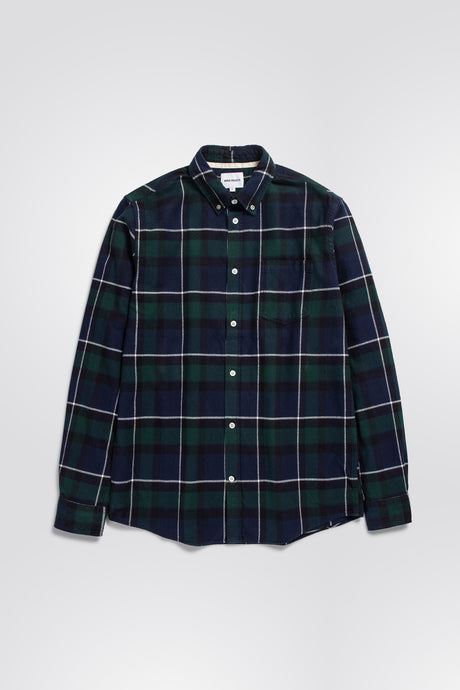 Norse Projects Chemise Anton Organic Flannel Check Black