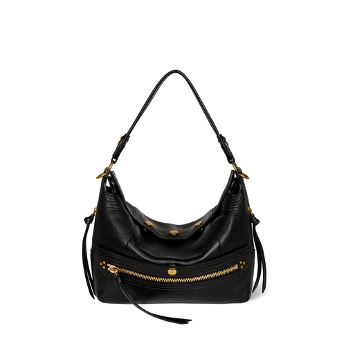Jerome Dreyfuss Sac Lucky Hobo Buffle Noir Brass