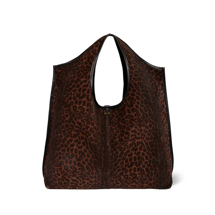 Jerome Dreyfuss Sac Paco Croûte Velours Imprimé Léopard Naturel