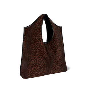 Jerome Dreyfuss Sac Paco Croûte Velours Imprimé Léopard Naturel
