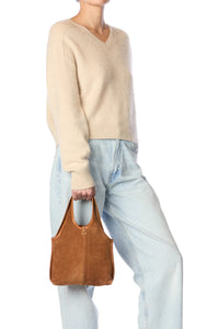 Jerome Dreyfuss Sac Paco S en Velours Caramel