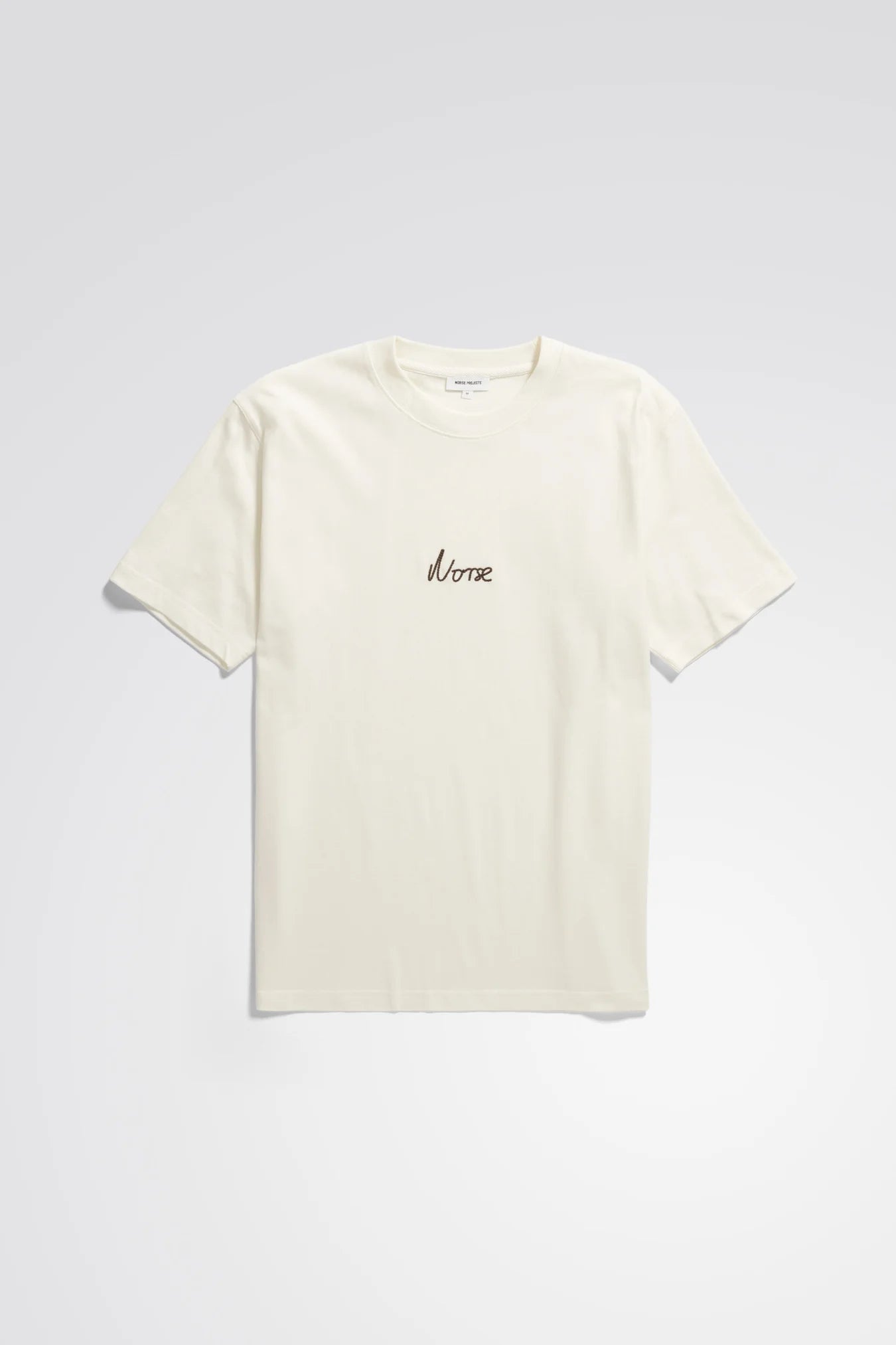 Norse Projects T-shirt Johannes Chain Stitch Ecru