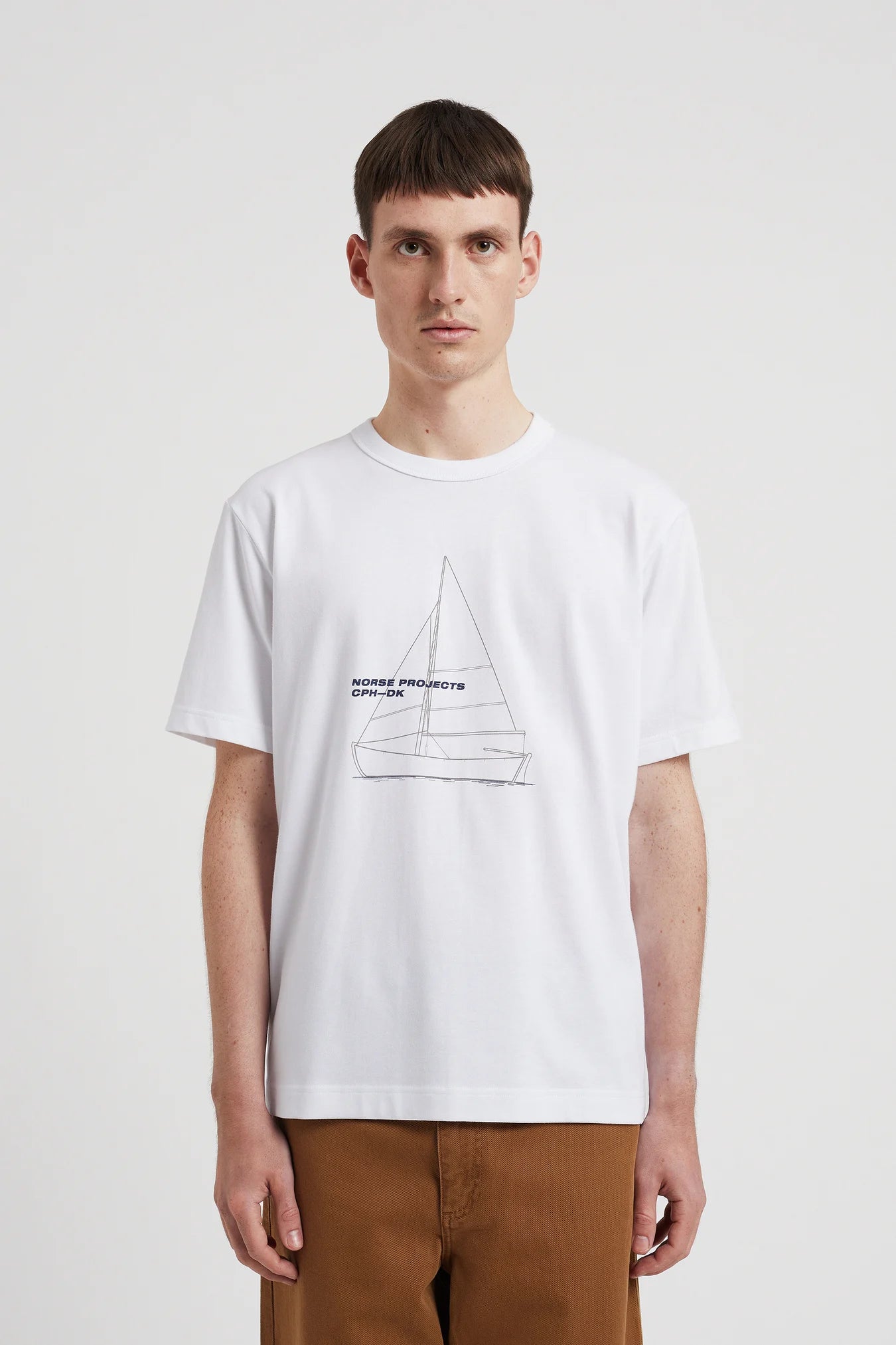 Norse Projects T-shirt Holger Organic Boat Print White