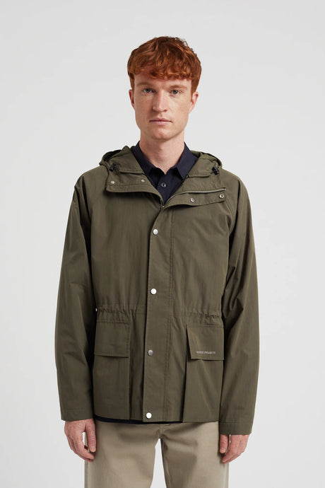 Norse Projects Veste Herluf Tech Poplin Ivy Green