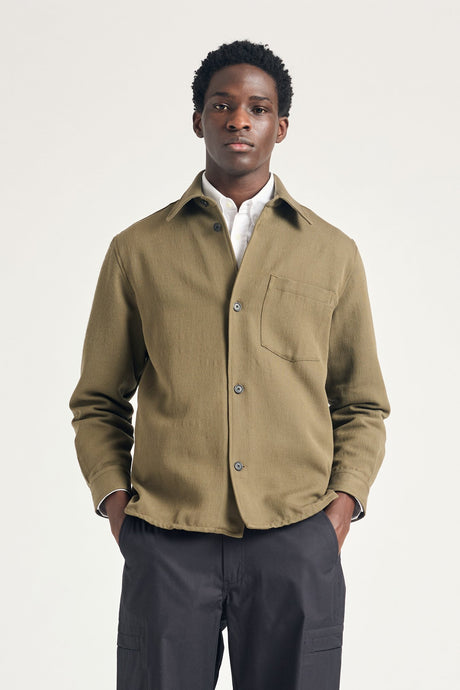 Norse Projects Surchemise Hjalmer Calvary Coton Wool Olive Night