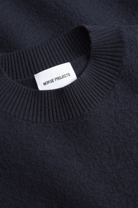 Norse Projects Pull Rom Boiled en Laine Dark Navy