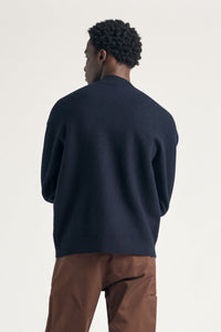 Norse Projects Pull Rom Boiled en Laine Dark Navy