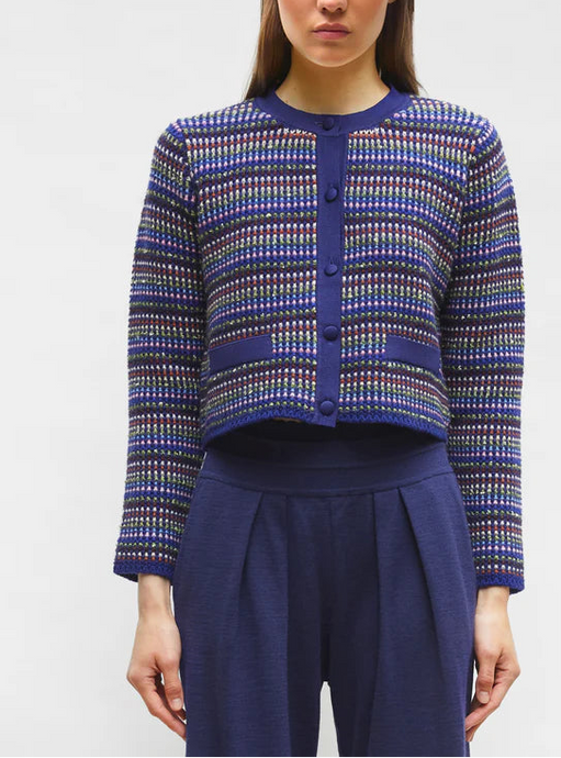 Molli Cardigan Donut Moelleux Indigo Multicolore