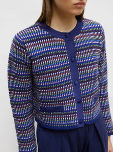 Molli Cardigan Donut Moelleux Indigo Multicolore