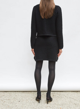 Charger l&#39;image dans la galerie, Molli Veste Diane en maille Tweedée Noir Profond