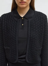 Charger l&#39;image dans la galerie, Molli Veste Diane en maille Tweedée Noir Profond