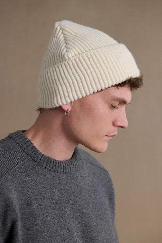 Le Minor Bonnet Mixte en Laine Mérinos Ecru