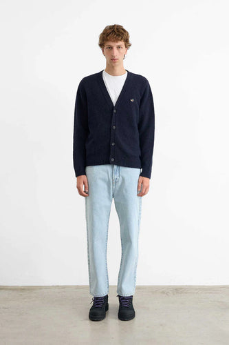 Edmmond Studios Cardigan Duck Patch en Laine Navy