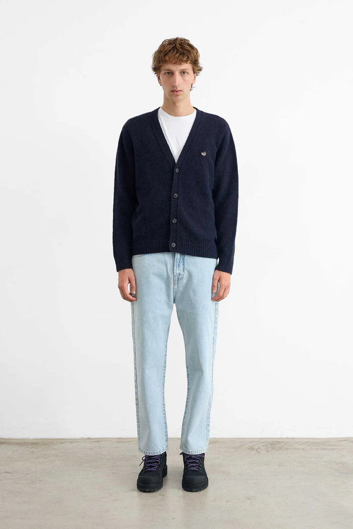 Edmmond Studios Cardigan Duck Patch en Laine Navy