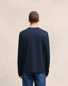 AMI T-shirt Manches Longues Ami de Coeur Bleu Nuit