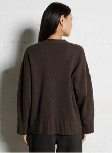 Bellepiece Cardigan Oxford en Laine Brownie