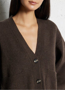 Bellepiece Cardigan Oxford en Laine Brownie