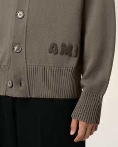 AMI Cardigan Broderie Ami Cendre