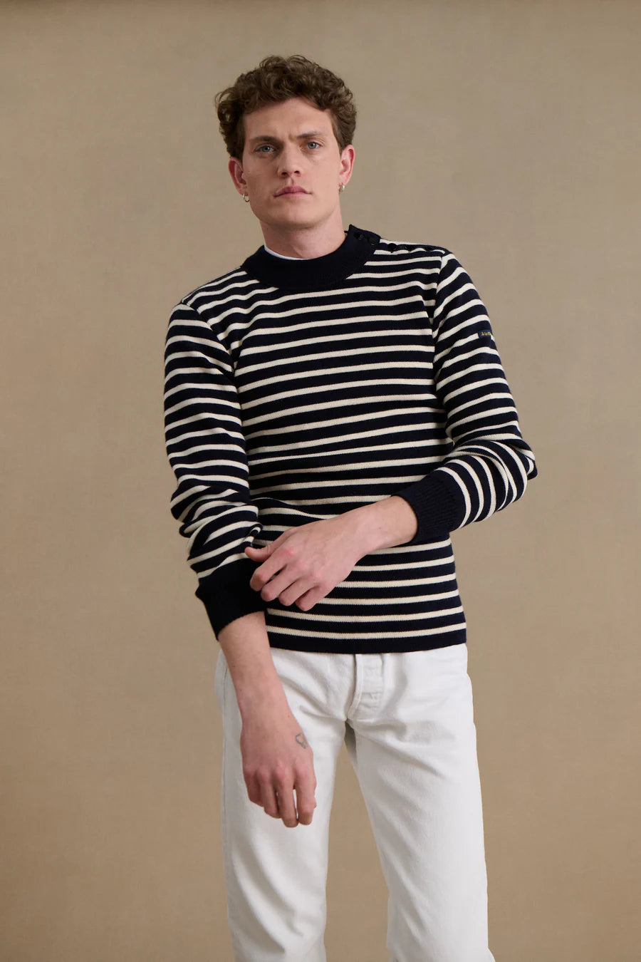 Le Minor Pull Marin en Laine Marine Ecru Les Archives