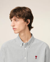 Charger l&#39;image dans la galerie, AMI Chemise Ami de Coeur Oxford Rayé Noir Blanc