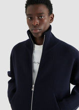 Charger l&#39;image dans la galerie, Axel Arigato Pull Core Zip en Laine Navy
