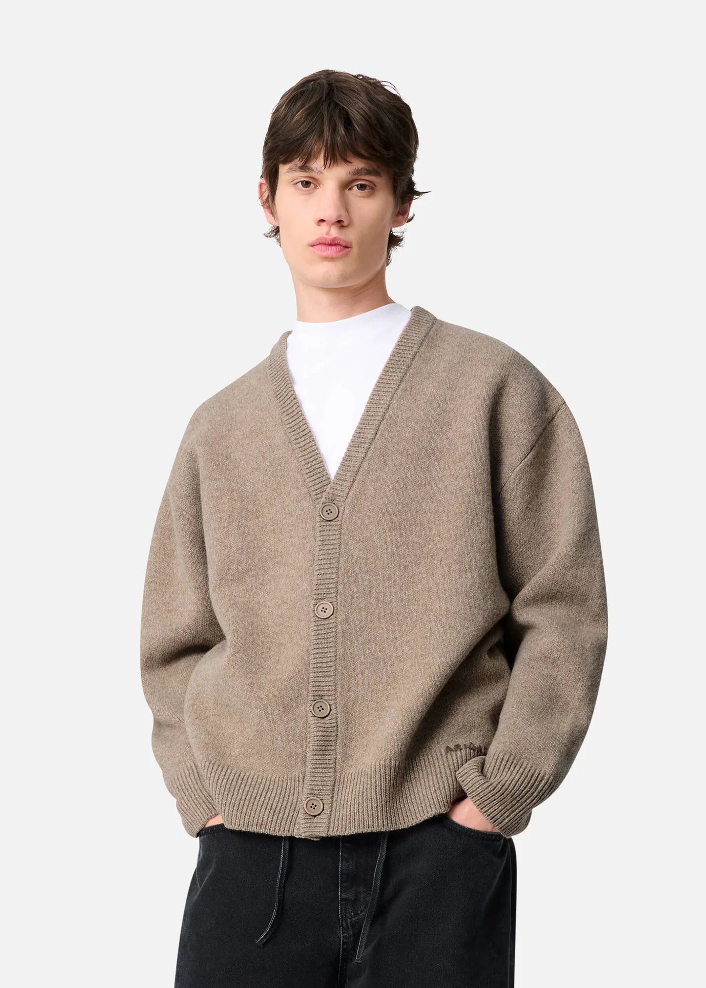 Axel Arigato Cardigan Milo en Laine Stone Brown