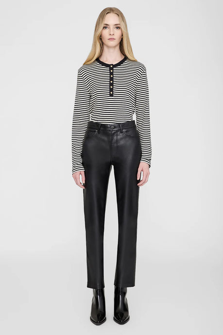 Anine Bing Pantalon Bruno en Cuir Black