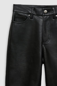 Anine Bing Pantalon Bruno en Cuir Black