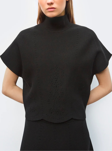 Molli Top Biscuit en Broderie Anglaise Noir