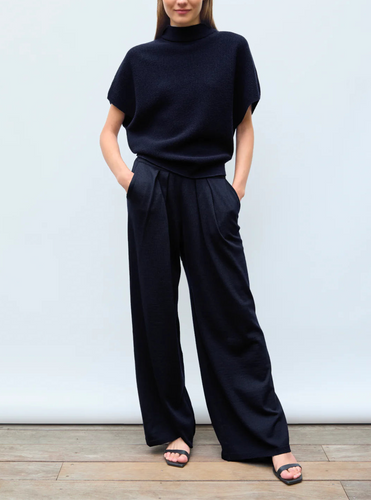 Molli Pantalon Lauren en Laine Mérinos Nuit