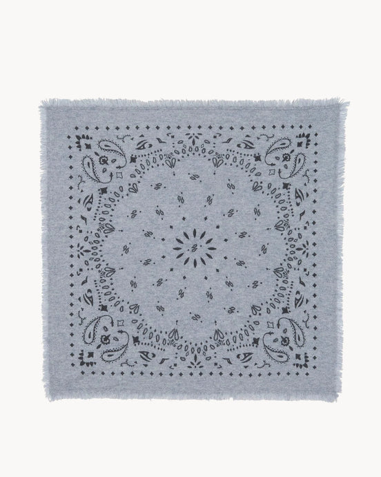 Kujten Grand Bandana Hachiko en Cachemire Gris Chiné