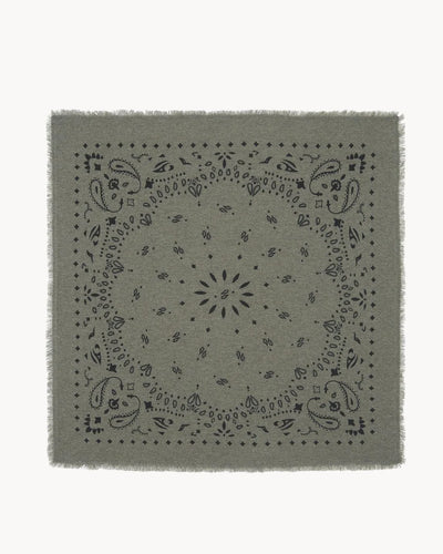 Kujten Grand Bandana Hachiko en Cachemire Kaki Chine