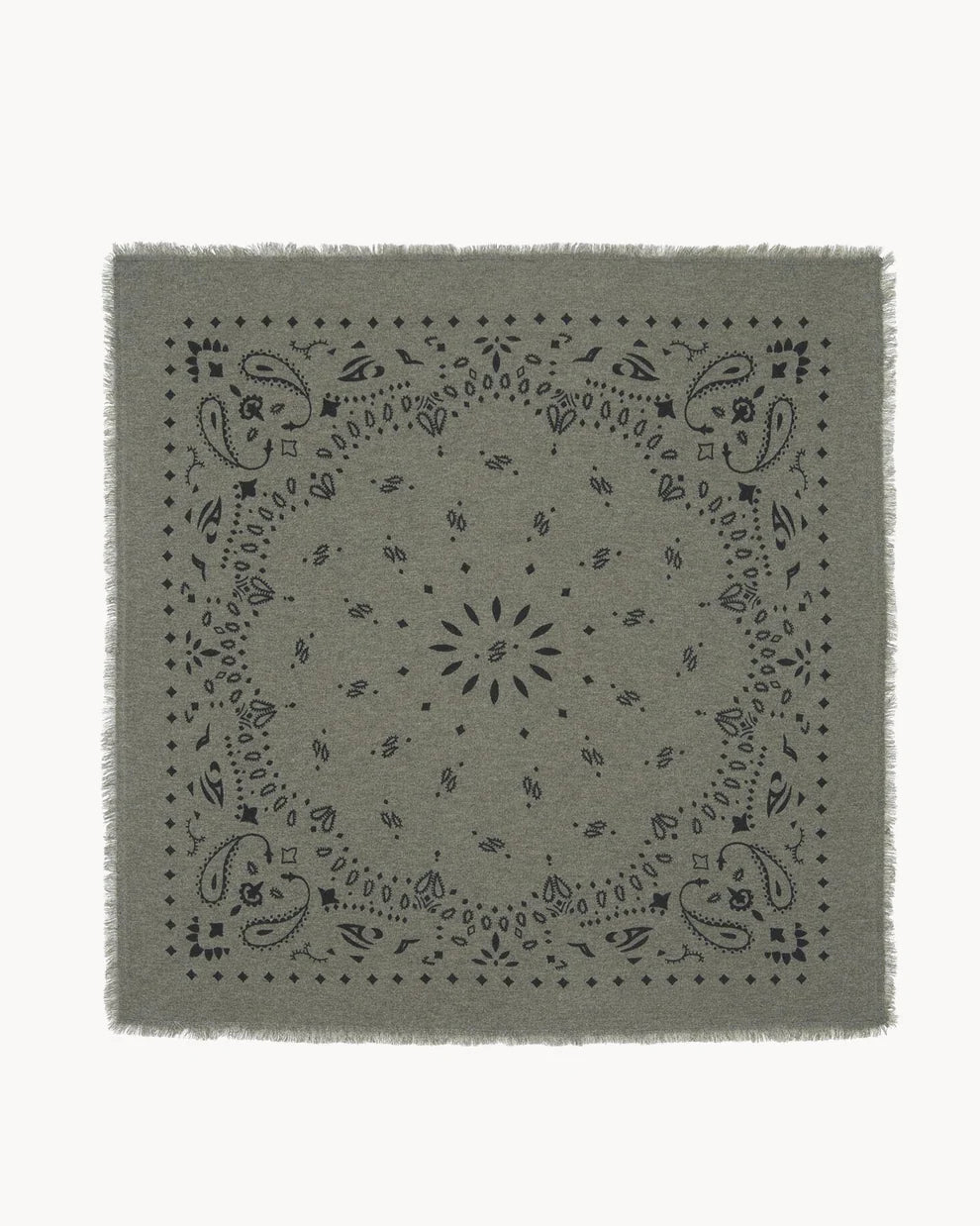 Kujten Grand Bandana Hachiko en Cachemire Kaki Chine
