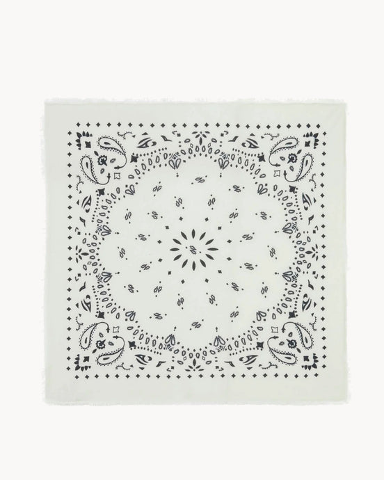 Kujten Grand Bandana Hachiko en Cachemire Blanc