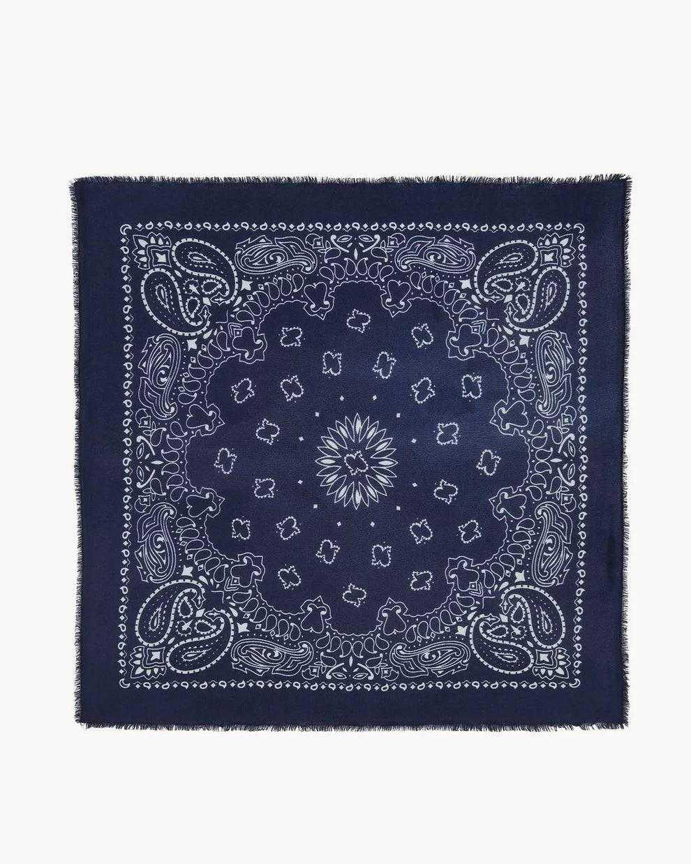 Kujten Grand Bandana Hachiko en Cachemire Marine Fonce
