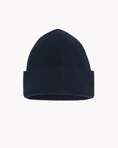Kujten Bonnet Lilou à Revers Cachemire Marine Fonce
