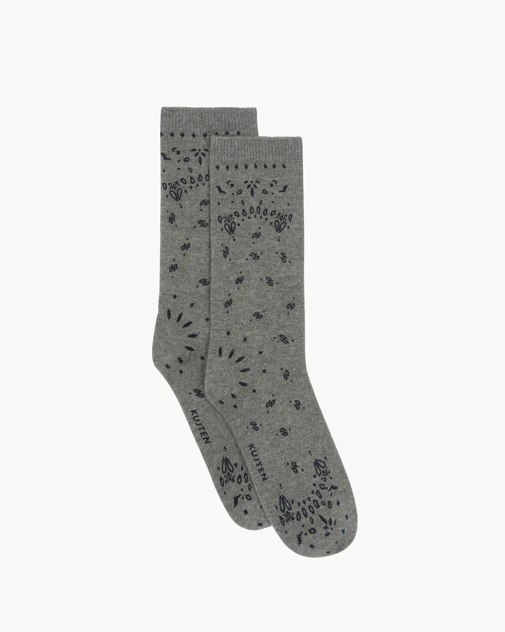Kujten Chaussettes Sig Bandana Cachemire Kaki Chine