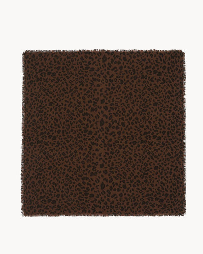 Kujten Grand Bandana Hachiko en Cachemire Léopard Marron