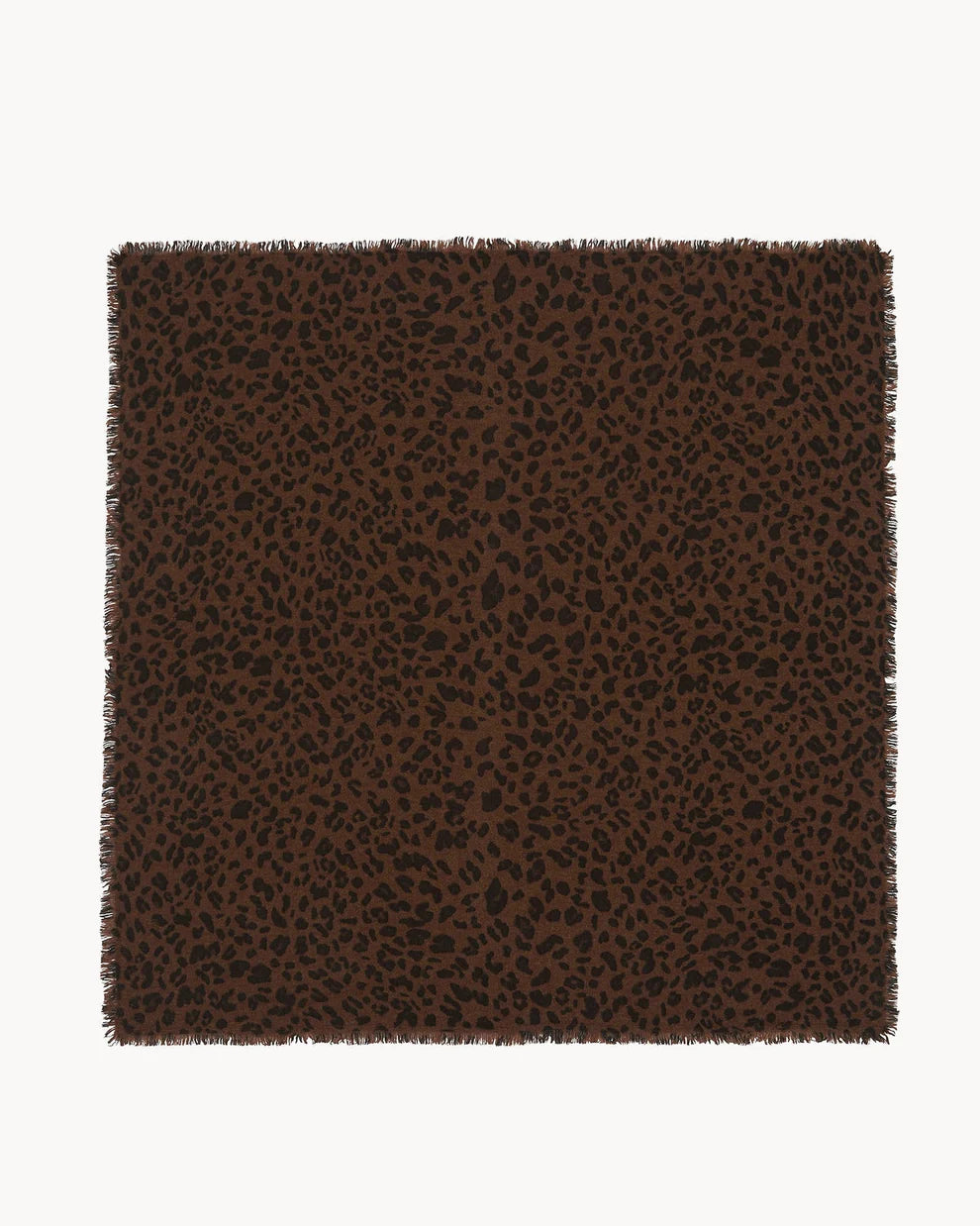 Kujten Grand Bandana Hachiko en Cachemire Léopard Marron