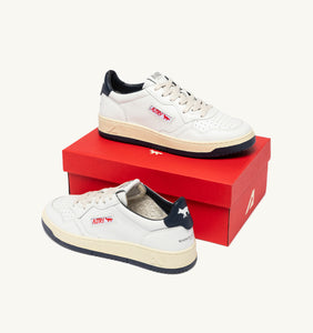 Autry x Maison Kitsuné Sneakers Medalist 01 Low Leather White Navy