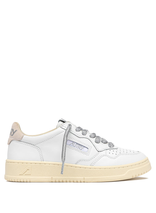 Autry Sneakers Medalist 01 Low Leather Lurex Silver SW02